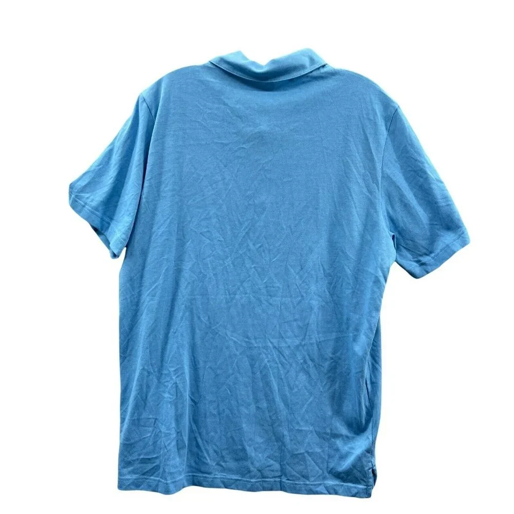 Adidas Golf Pullover Shirt Polo Short Sleeve Men's Large Blue Casual Com…